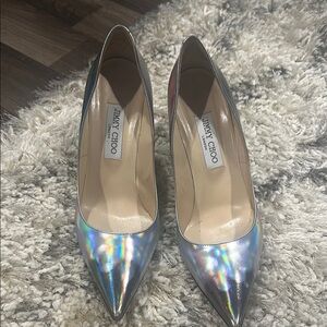Jimmy Choo Silver Stiletto Heels